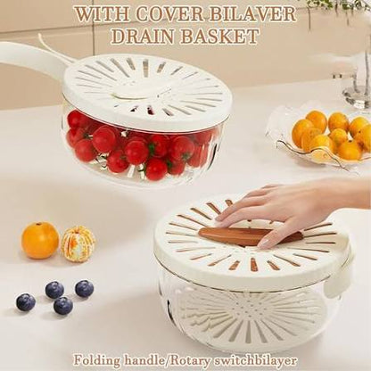 2-in-1 Fruit & Vegetable Drainer Box – Kitchen Storage Container