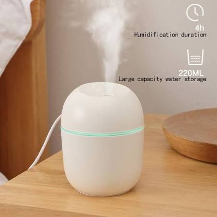 Portable Mini Desk Humidifier – 220ml Mute Air Purifier with Colorful RGB Light