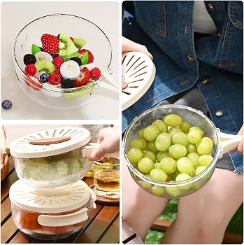 2-in-1 Fruit & Vegetable Drainer Box – Kitchen Storage Container