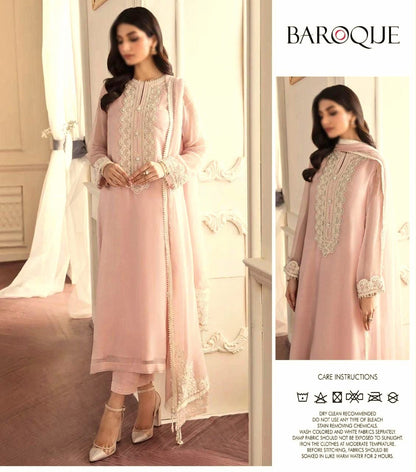 Baroque Heavy Embroidered Chiffon Suit with Adda Work & Chiffon Dupatta – Festive Collection