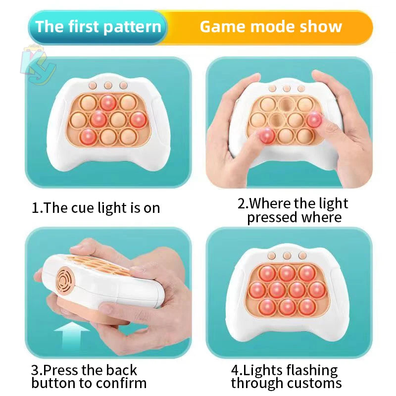 Quick Push Pop Game Console – Electronic Light-Up Fidget Toy