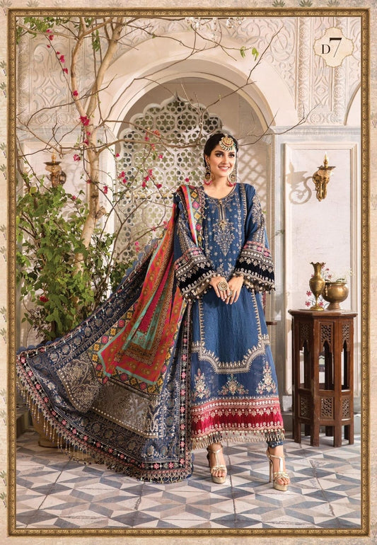 Maria B Premium Chiffon Unstitched Suit – Heavy Spangle & Hand-Embellished Collection