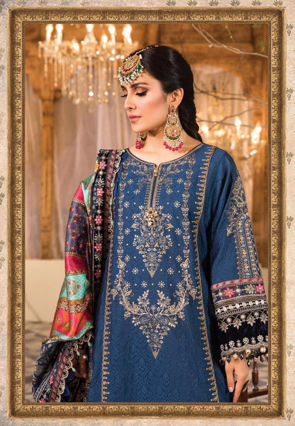Maria B Premium Chiffon Unstitched Suit – Heavy Spangle & Hand-Embellished Collection