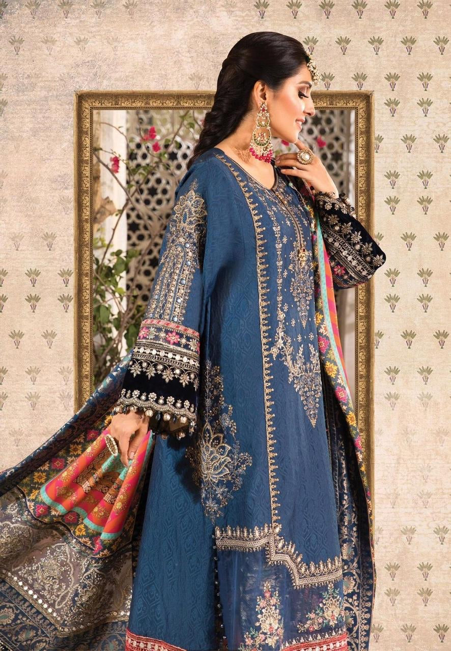 Maria B Premium Chiffon Unstitched Suit – Heavy Spangle & Hand-Embellished Collection