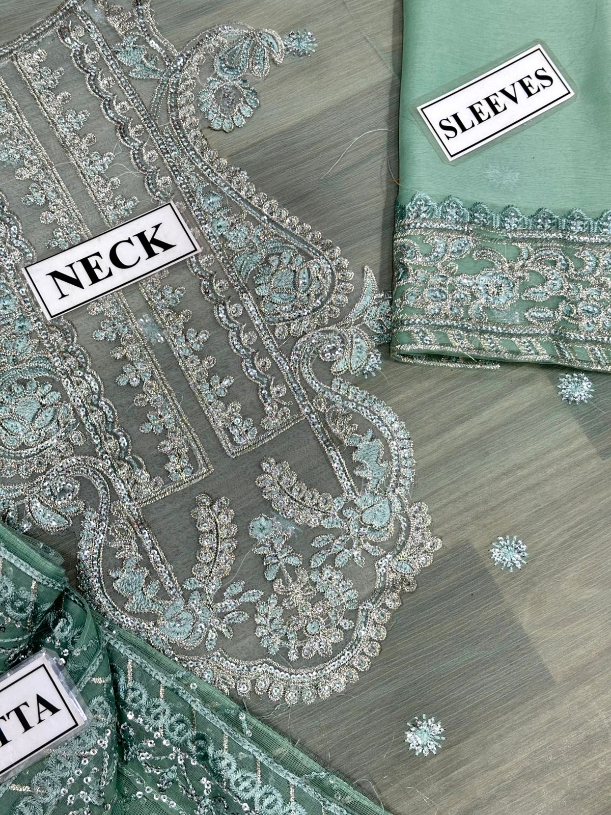 Asim Jofa Jhilmil Chiffon Collection – Heavy Spangle Embroidered Festive Suit