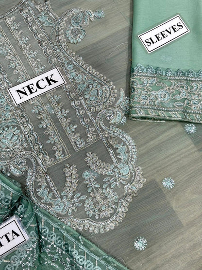 Asim Jofa Jhilmil Chiffon Collection – Heavy Spangle Embroidered Festive Suit