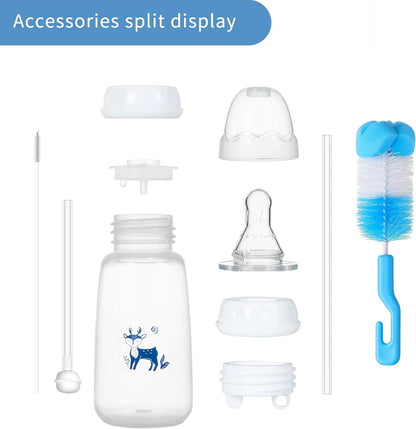 250ML New Baby Hands-Free Feeder Bottle – Self-Feeding Silicone Straw Nursing Bottle