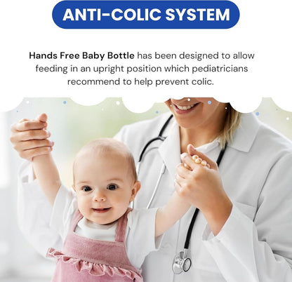 250ML New Baby Hands-Free Feeder Bottle – Self-Feeding Silicone Straw Nursing Bottle