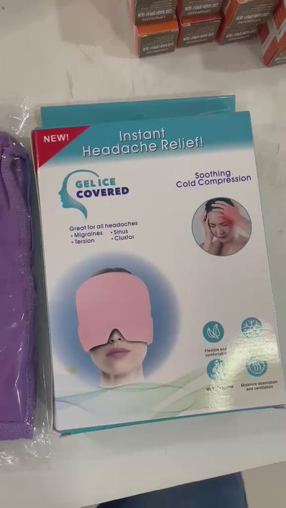 360° Gel Headache & Migraine Relief Cap – Wearable Hot/Cold Therapy Hat (With Box)