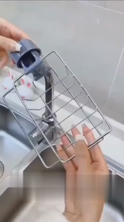Stainless Steel Faucet Sponge Holder – Rustproof Sink Organizer Rack