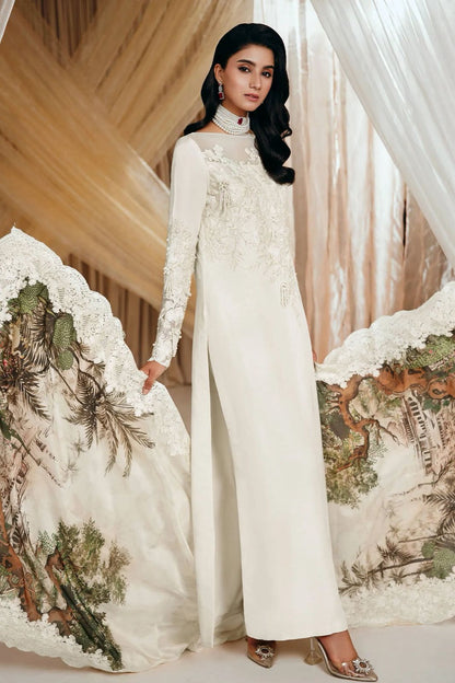 Musferah Saad (Pearl Symphony) – Pure Soft Charmeuse Silk Suit with Heavy Adda Work