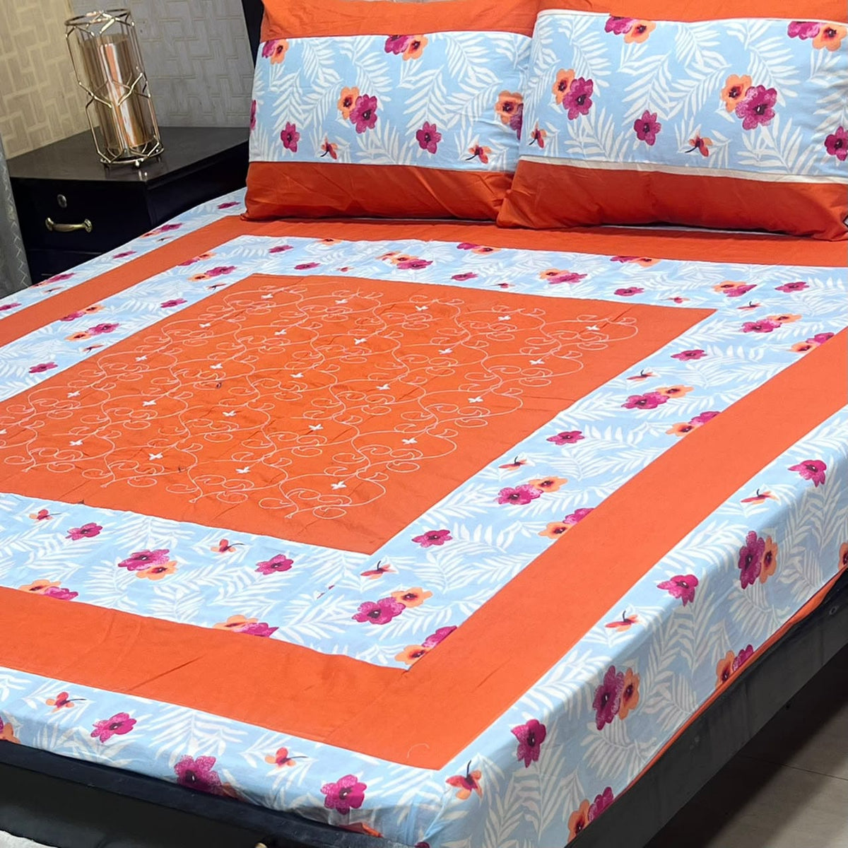 Embroidered Patchwork King Size Bedsheet Collection (Cotton Satin / Percale / Duck)