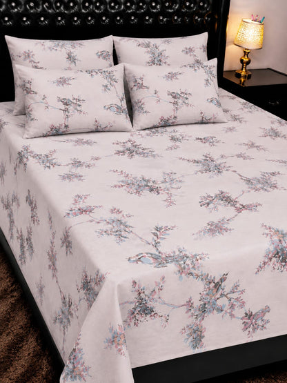 5-Piece Export Quality 100% Pure Cotton King Size Double Bedsheet Set