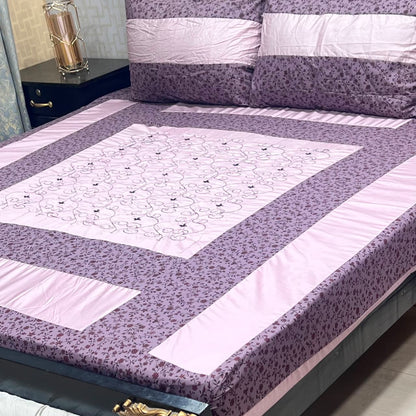 Embroidered Patchwork King Size Bedsheet Collection (Cotton Satin / Percale / Duck)
