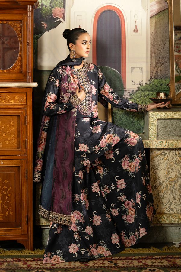 ESRA by Riwayat – 3-Piece Heavy Embroidered & Digital Printed Charmeuse Silk Collection