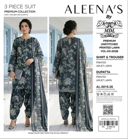 MDL Aleena’s Original – 3-Piece Digital Printed Air Jet Lawn Collection