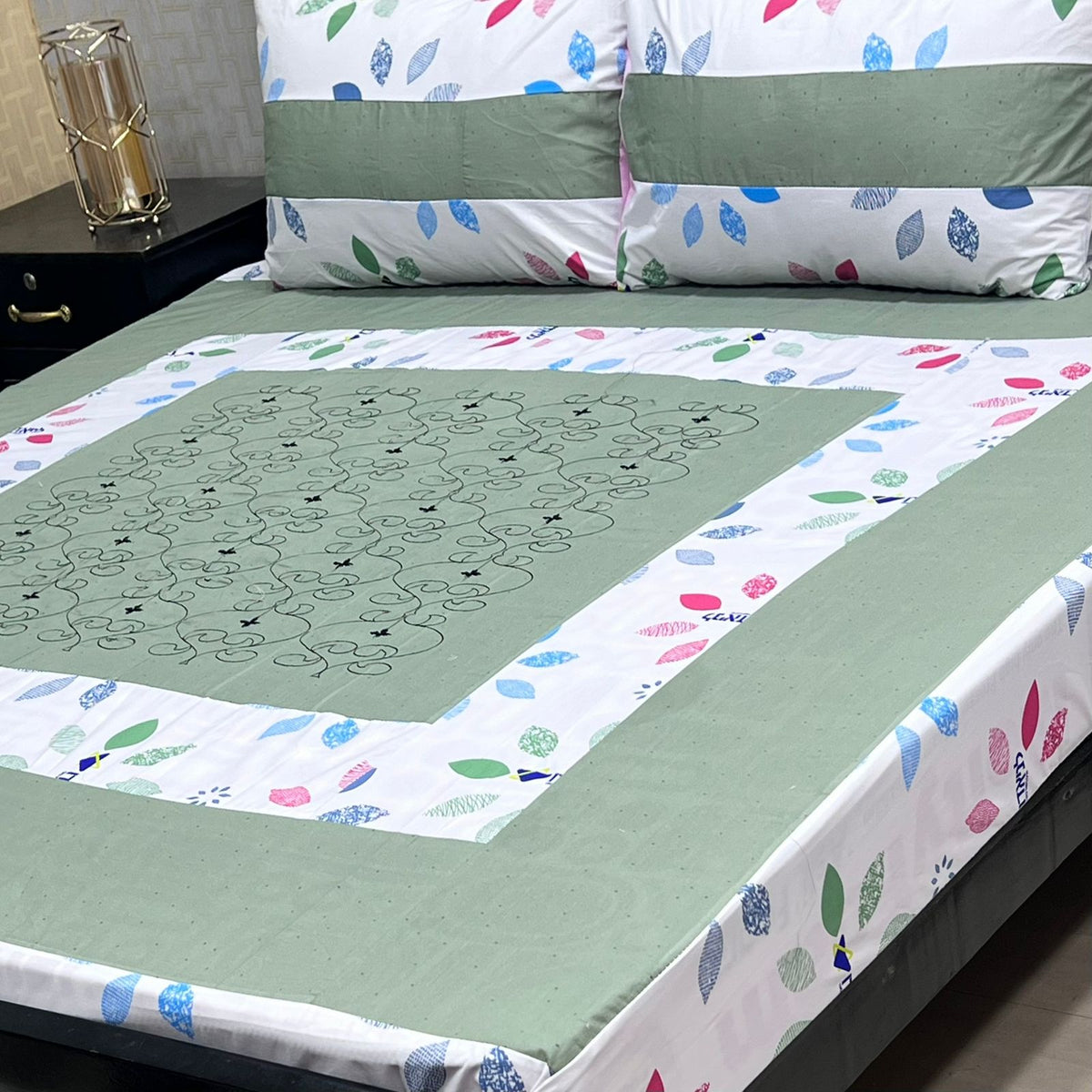 Embroidered Patchwork King Size Bedsheet Collection (Cotton Satin / Percale / Duck)