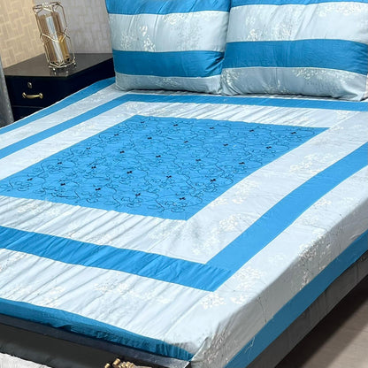 Embroidered Patchwork King Size Bedsheet Collection (Cotton Satin / Percale / Duck)