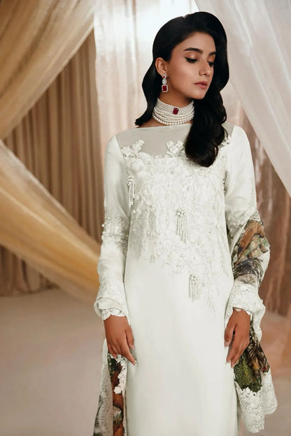 Musferah Saad (Pearl Symphony) – Pure Soft Charmeuse Silk Suit with Heavy Adda Work