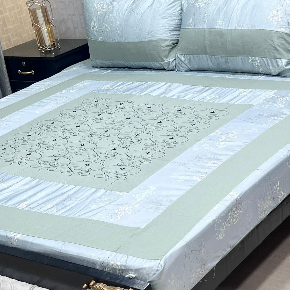 Embroidered Patchwork King Size Bedsheet Collection (Cotton Satin / Percale / Duck)