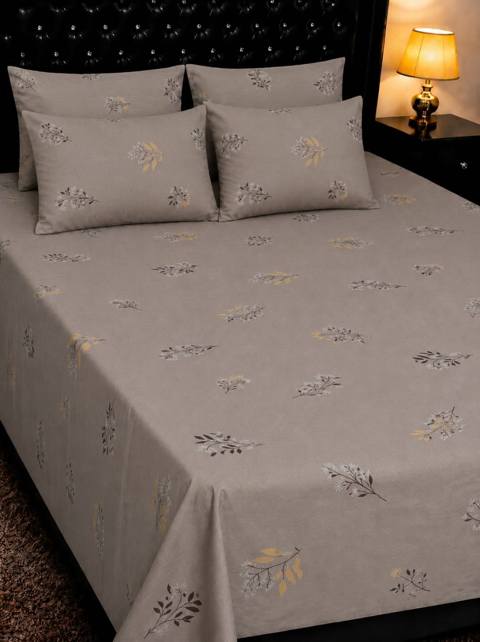 5-Piece Export Quality 100% Pure Cotton King Size Double Bedsheet Set