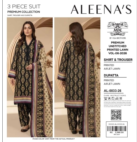 MDL Aleena’s Original – 3-Piece Digital Printed Air Jet Lawn Collection