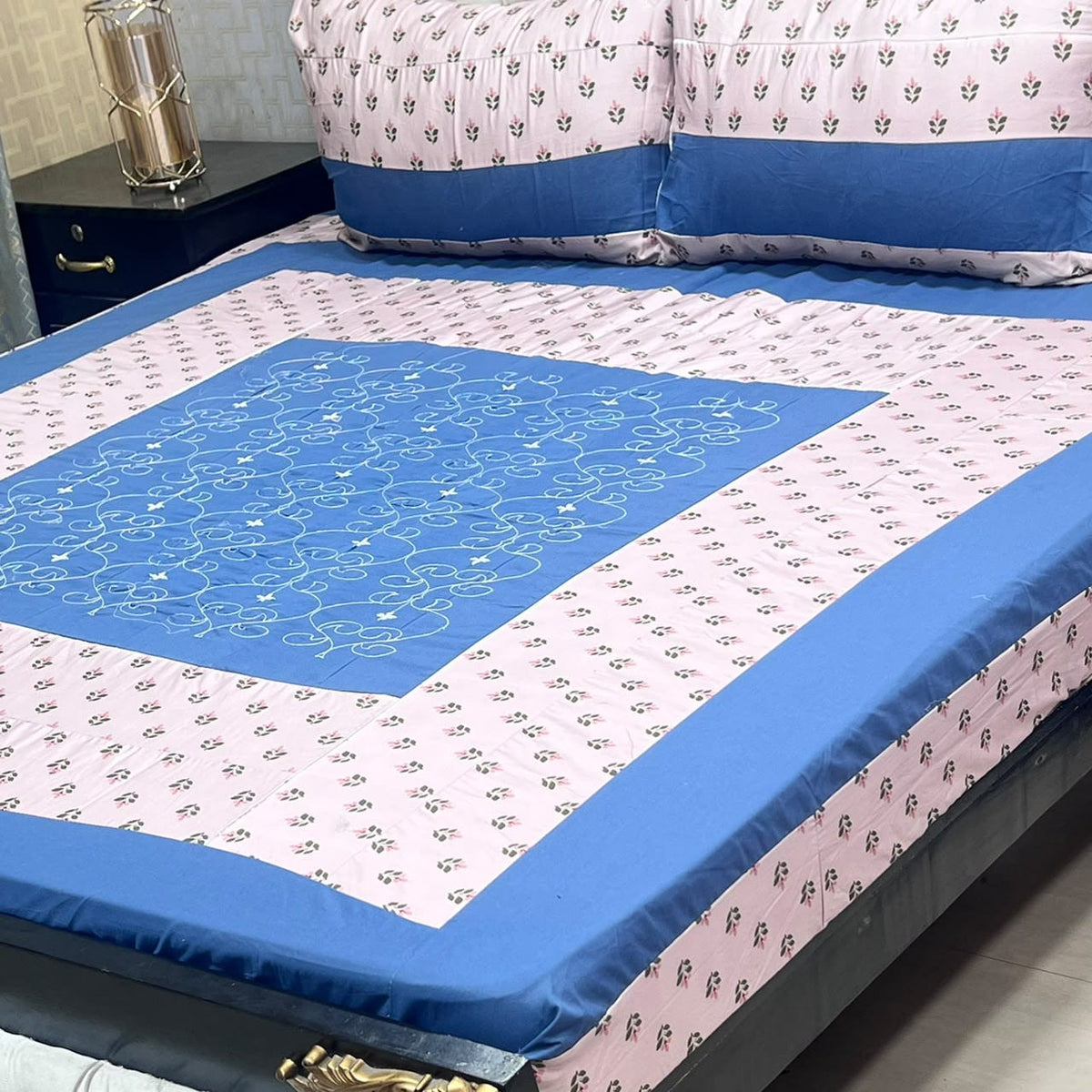 Embroidered Patchwork King Size Bedsheet Collection (Cotton Satin / Percale / Duck)