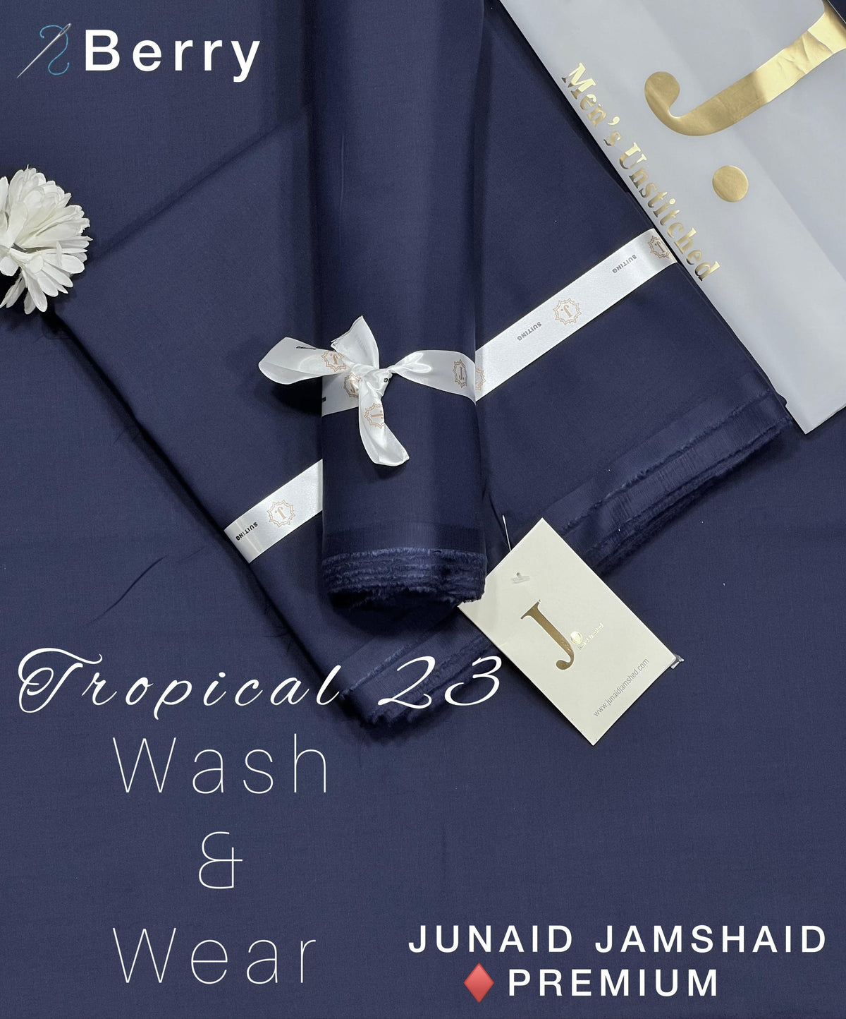 Junaid Jamshed (J.) Men’s Luxury Tropical Wash & Wear Unstitched Suit (4 Meters)