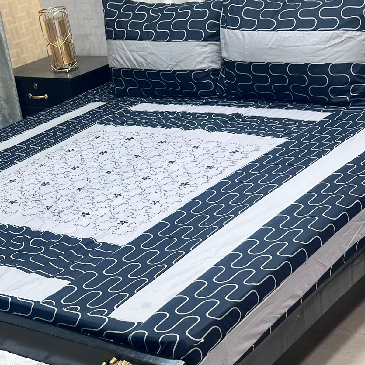 Embroidered Patchwork King Size Bedsheet Collection (Cotton Satin / Percale / Duck)