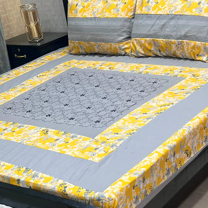 Embroidered Patchwork King Size Bedsheet Collection (Cotton Satin / Percale / Duck)