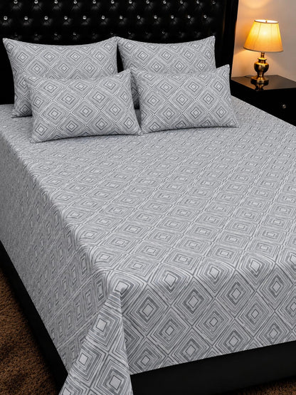 5-Piece Export Quality 100% Pure Cotton King Size Double Bedsheet Set