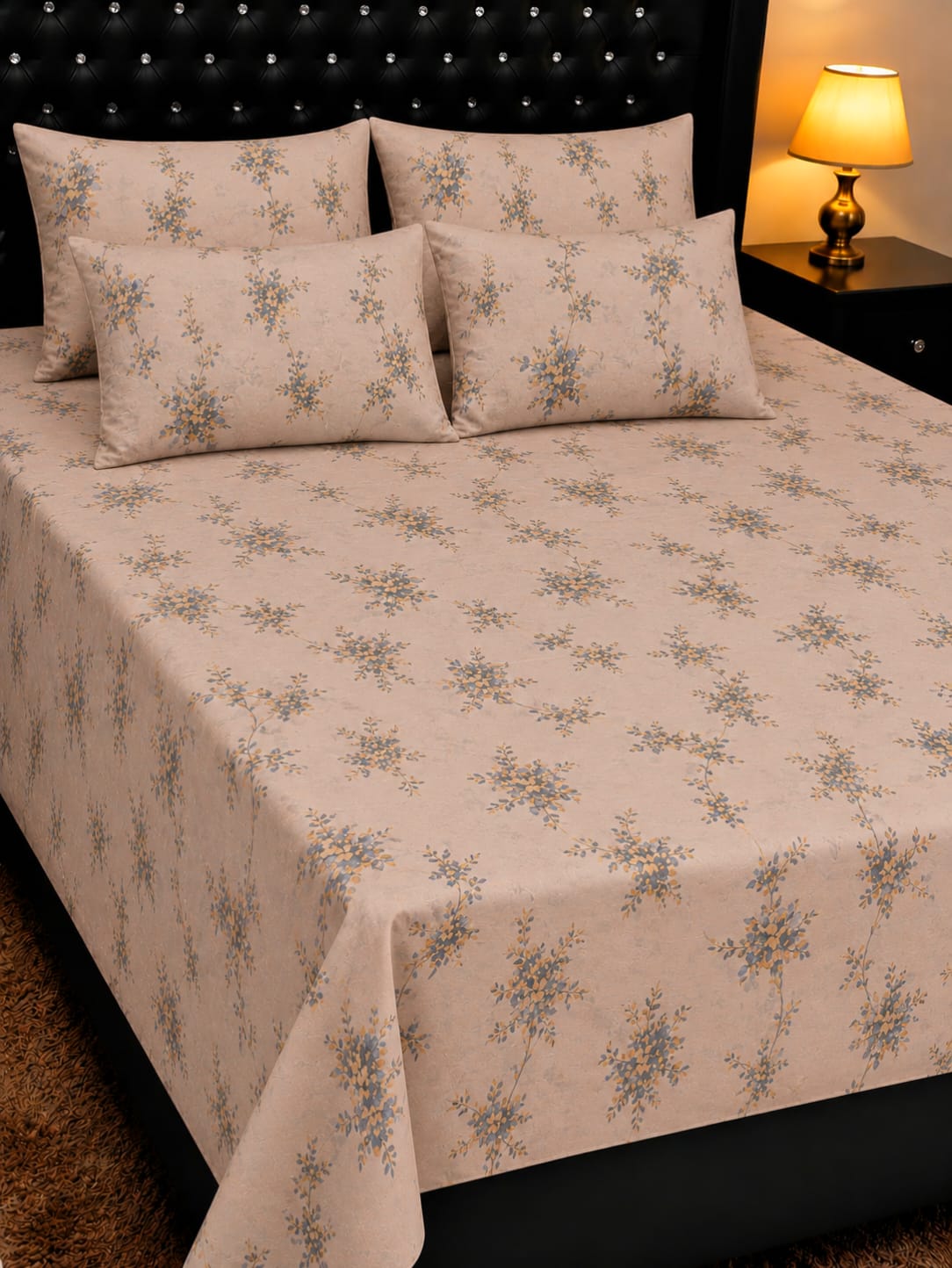 5-Piece Export Quality 100% Pure Cotton King Size Double Bedsheet Set