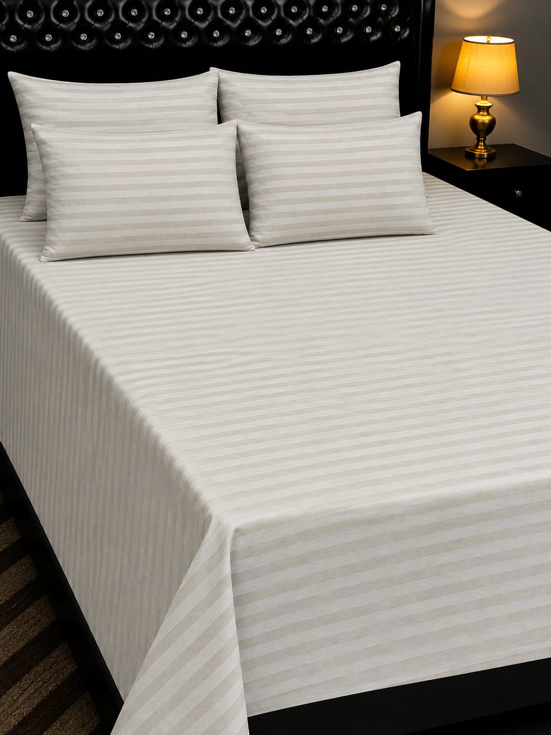 5-Piece Export Quality 100% Pure Cotton King Size Double Bedsheet Set