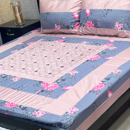 Embroidered Patchwork King Size Bedsheet Collection (Cotton Satin / Percale / Duck)
