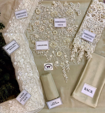 Musferah Saad (Pearl Symphony) – Pure Soft Charmeuse Silk Suit with Heavy Adda Work