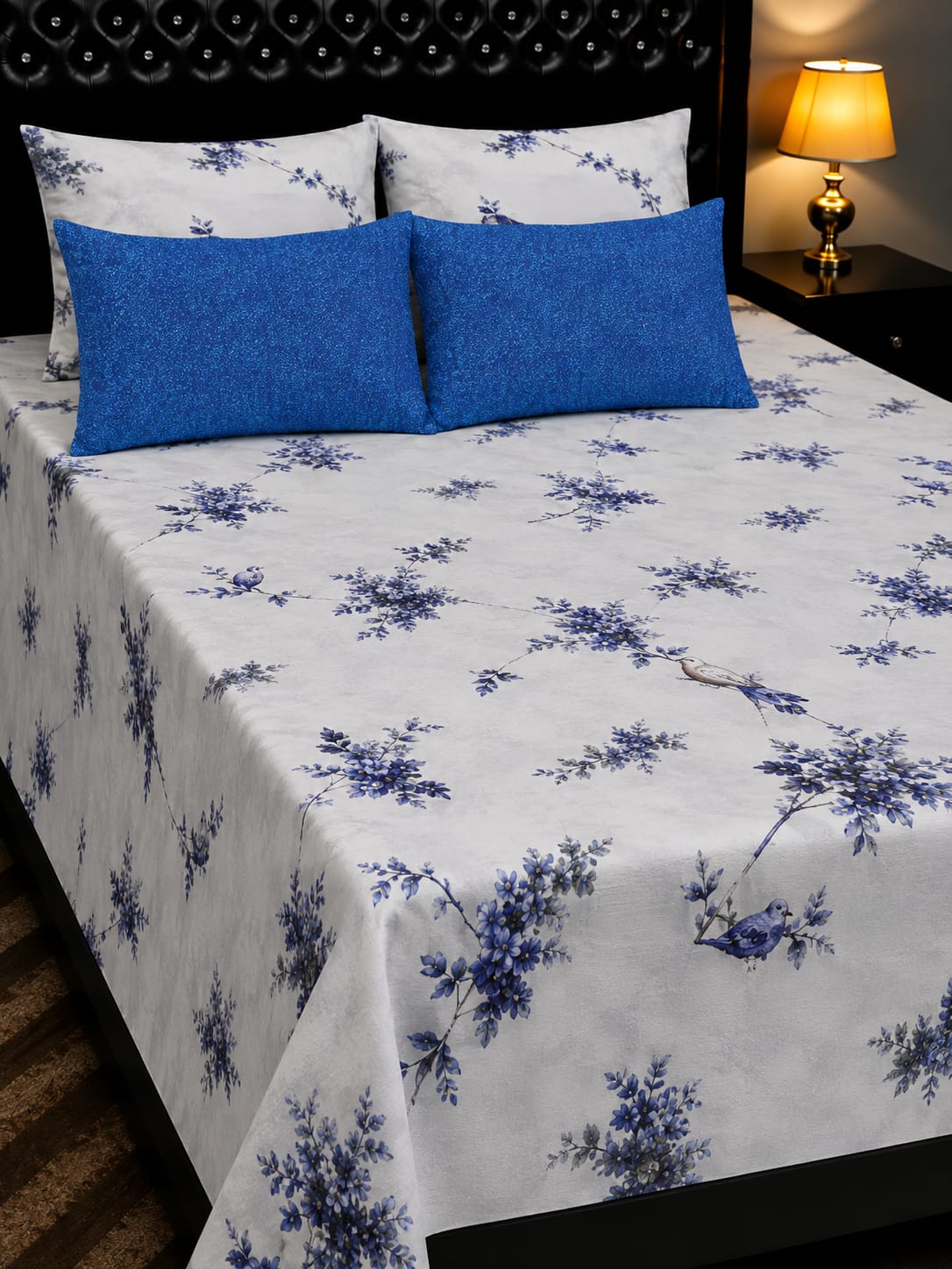 5-Piece Export Quality 100% Pure Cotton King Size Double Bedsheet Set
