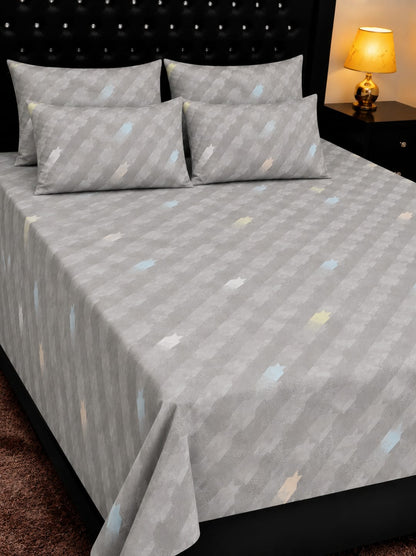 5-Piece Export Quality 100% Pure Cotton King Size Double Bedsheet Set