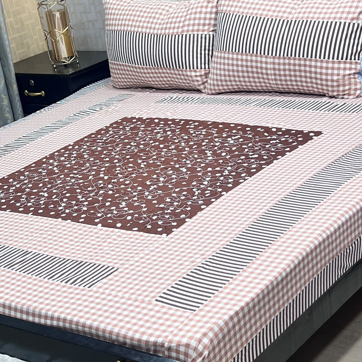 Embroidered Patchwork King Size Bedsheet Collection (Cotton Satin / Percale / Duck)