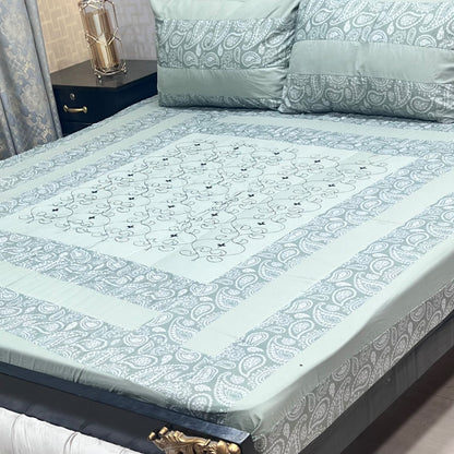 Embroidered Patchwork King Size Bedsheet Collection (Cotton Satin / Percale / Duck)