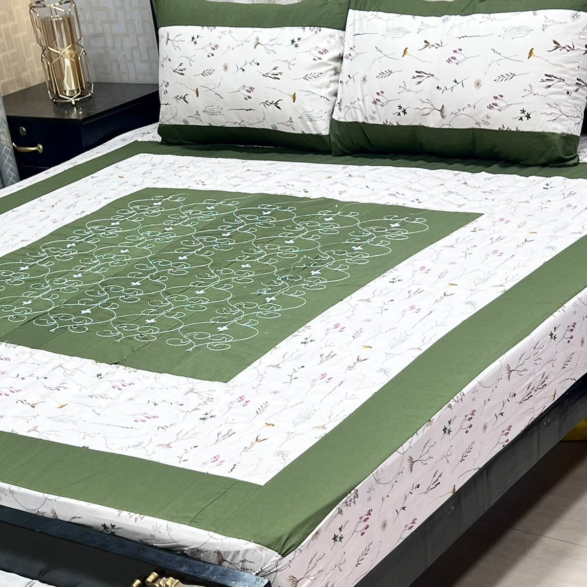 Embroidered Patchwork King Size Bedsheet Collection (Cotton Satin / Percale / Duck)