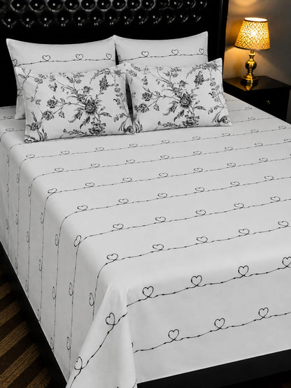 5-Piece Export Quality 100% Pure Cotton King Size Double Bedsheet Set