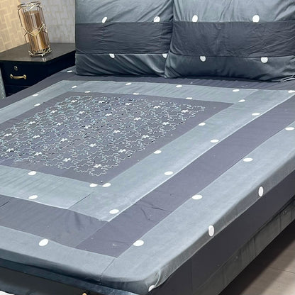 Embroidered Patchwork King Size Bedsheet Collection (Cotton Satin / Percale / Duck)