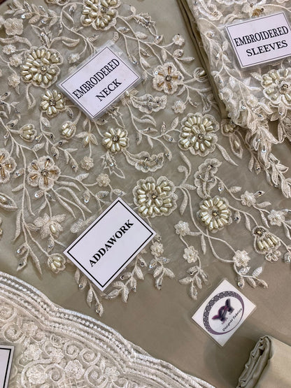 Musferah Saad (Pearl Symphony) – Pure Soft Charmeuse Silk Suit with Heavy Adda Work